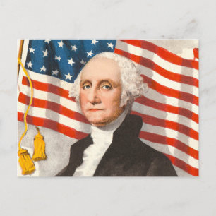 Postal George Washington Patriotic Bandera estadounidense