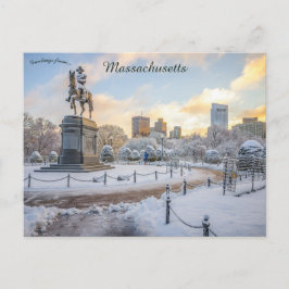 Postal George Washington Rides Boston Public Gardens
