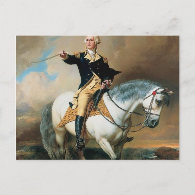 Postal George Washington Sacando El Saludo A Trenton (Anverso)