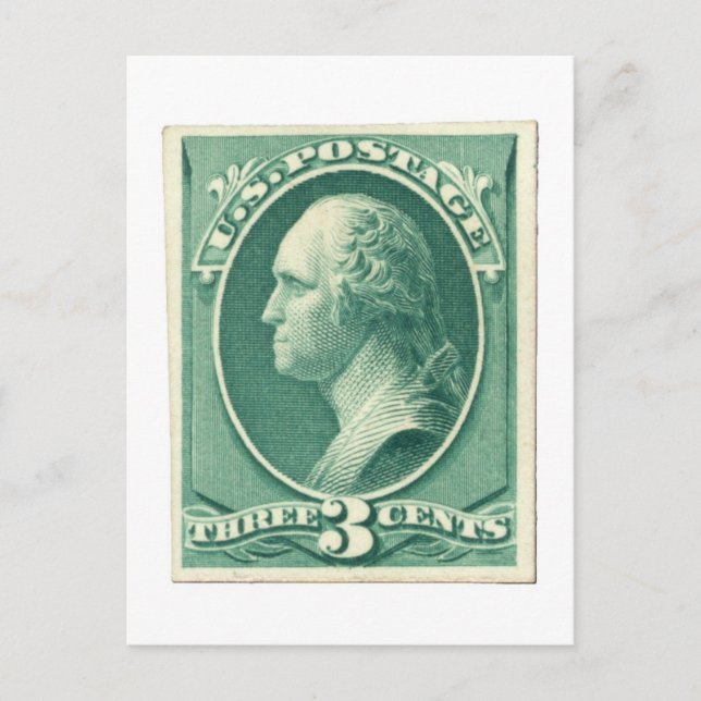 Postal George Washington, un rehén estadounidense de tres (Anverso)