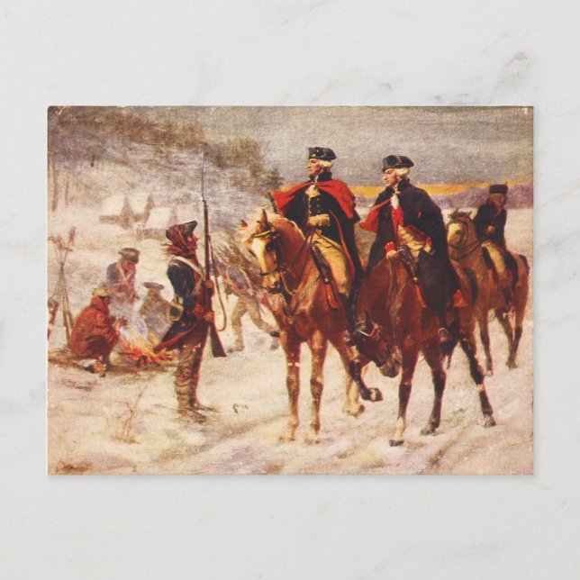 Postal George Washington y Lafayette en Valley Forge (Anverso)