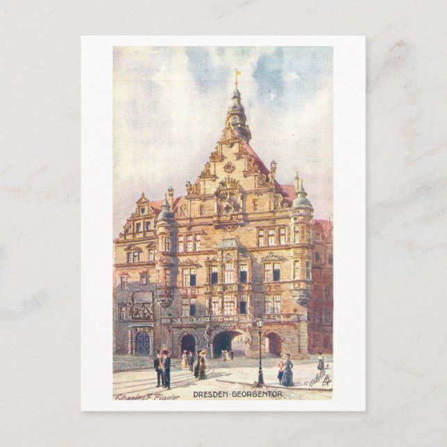 Postal Georgentor antiguo, Dresde, Alemania (Anverso)