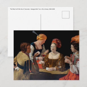 Postal Georges de la Tour - Engañar con el As de Diamante