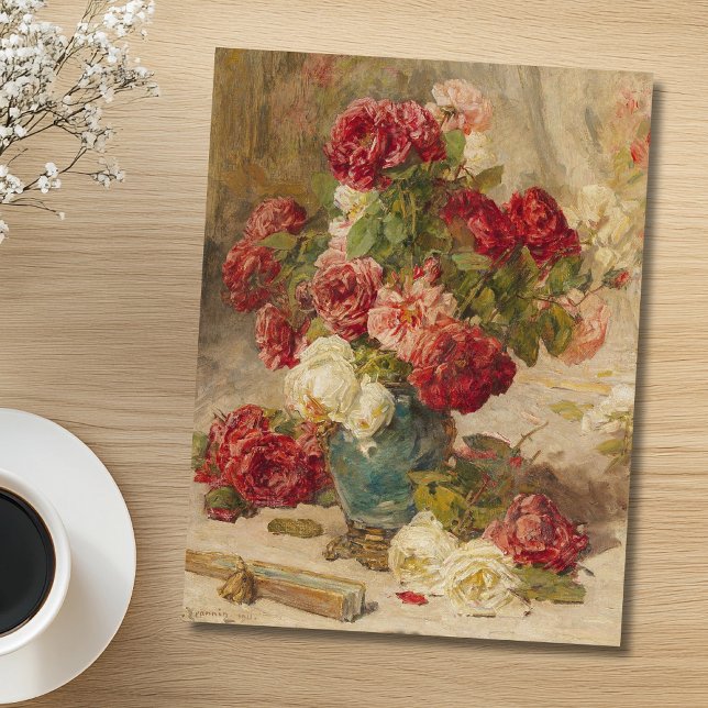 Postal Georges Jeannin - Una vida tranquila con Rosas en  (Subido por el creador)