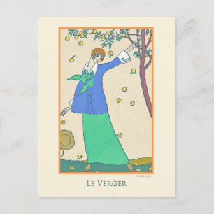 Postal Georges Lepape Vintage Art Deco Moda Le Verger