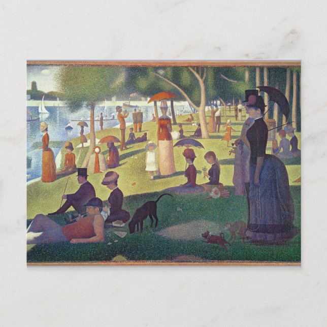 Postal Georges Pierre Seurat | Domingo por la tarde en la (Anverso)