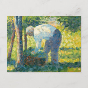 Postal Georges Pierre Seurat   El jardinero