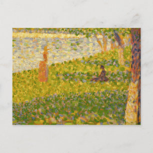 Postal Georges Pierre Seurat Mujeres en la ribera del r