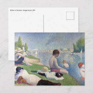 Postal Georges Seurat - Bañistas en Asnieres