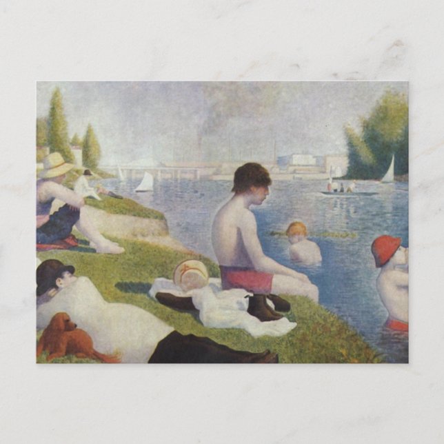 Postal Georges Seurat - Bathers en Asnieres (Anverso)