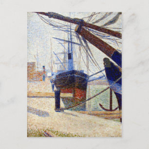 Postal Georges Seurat Corner del puerto de Honfleu