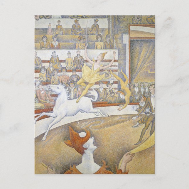 Postal Georges Seurat - El circo (Anverso)