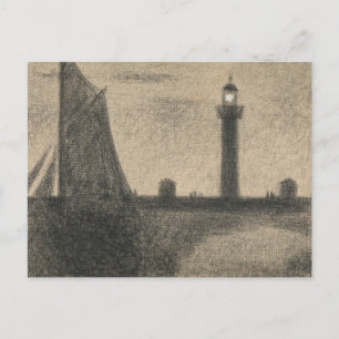 Postal Georges Seurat - El faro de Honfleur