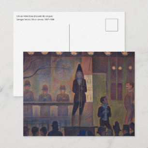 Postal Georges Seurat - Espectáculo de circo