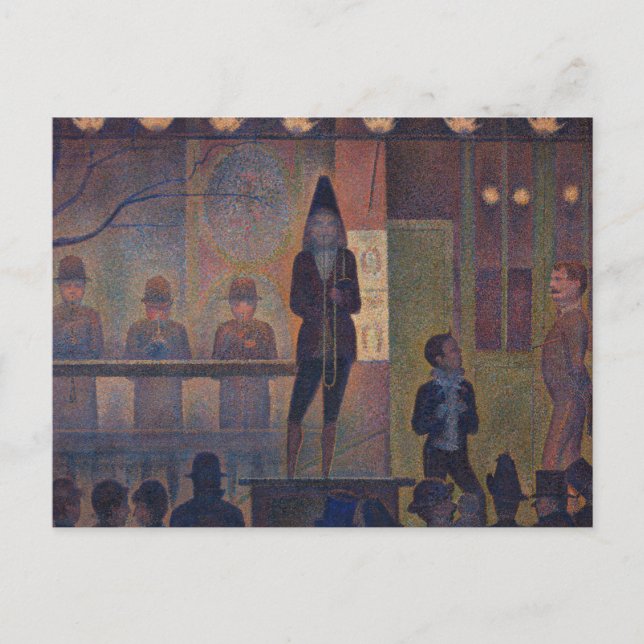Postal Georges Seurat - Espectáculo de circo (Anverso)