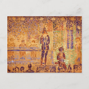 Postal Georges Seurat - 'Invitación a la exposición en la