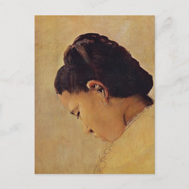 Postal Georges Seurat - Jefe de un Chica (Anverso)