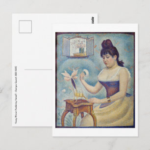 Postal Georges Seurat - Joven mujer empolvándose
