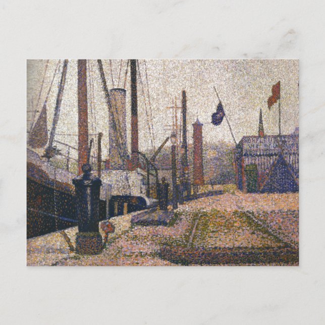 Postal Georges Seurat La María en Honfleue (Anverso)
