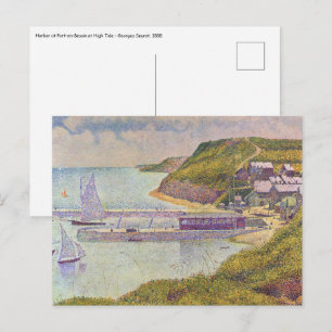 Postal Georges Seurat - Port-en-Bessin en la marea alta