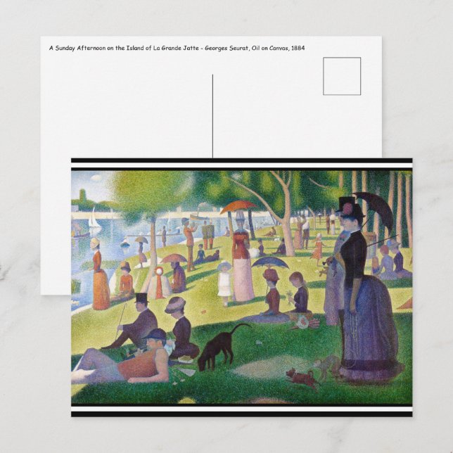 Postal Georges Seurat - Un domingo en La Grande Jatte (Anverso / Reverso)