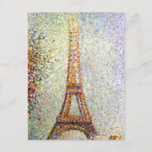 Postal Georges Suerat Eiffel Tower Pointillismo