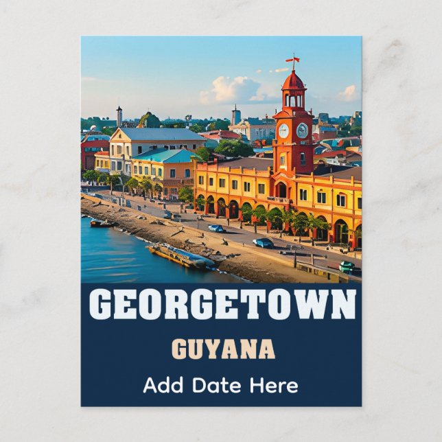 Postal Georgetown Colonial Waterfront y Patrimonio Guyané (Anverso)