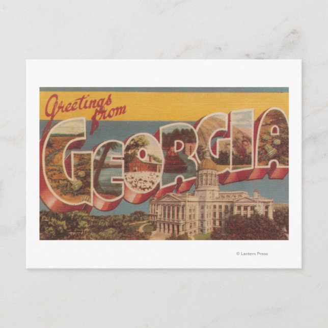 Postal Georgia (Capital del Estado) - Escenas de letras g (Anverso)