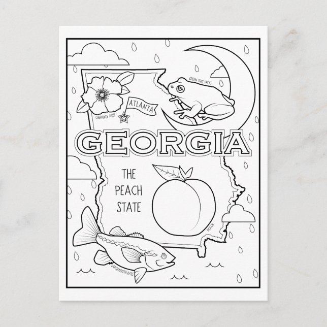 Postal georgia color me collage (Anverso)