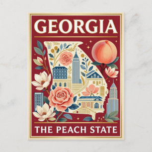 Postal GEORGIA Estado del Melocotón Patrimonio Sureño