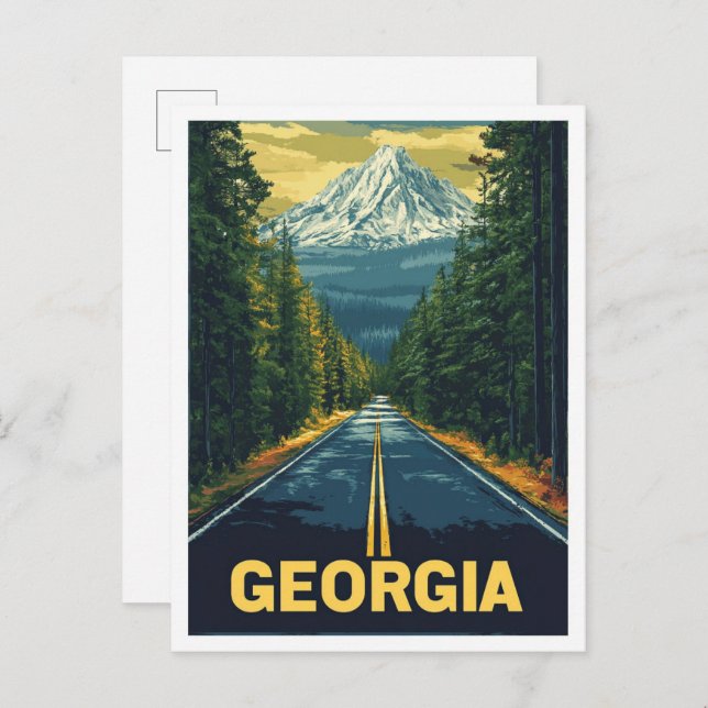 Postal Georgia Estados Unidos Viajes de Ilustracion de ar (Anverso / Reverso)