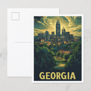 Postal Georgia Estados Unidos Viajes de Ilustracion de ar