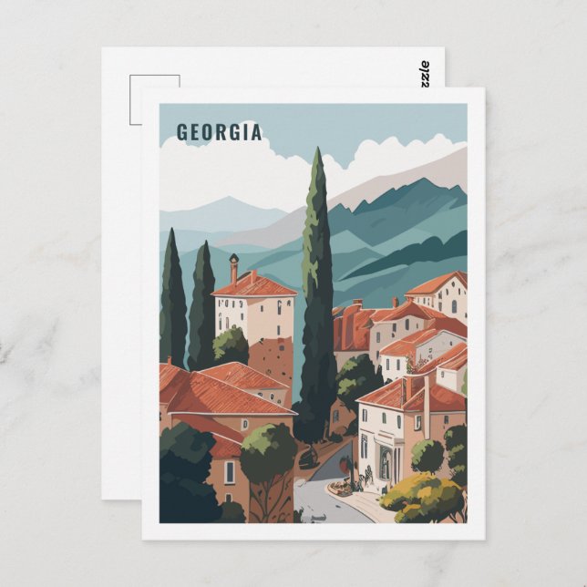 Postal Georgia Famoso lugar de viaje (Anverso / Reverso)