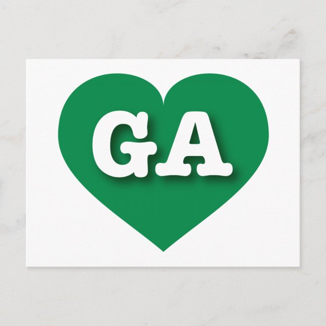 Postal Georgia Green Heart - Amo GA (Anverso)