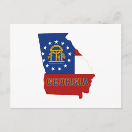 Postal Georgia Mapa la bandera del estado con nombre