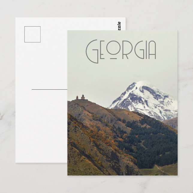 Postal Georgia, monte Kazbegi (Anverso / Reverso)