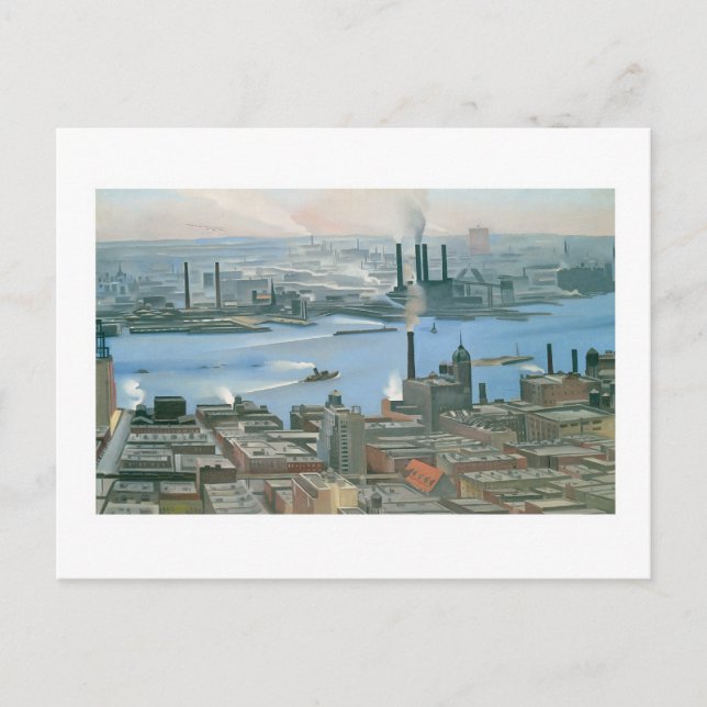 Postal Georgia O'Keefe, río este desde la 30° historia (Anverso)