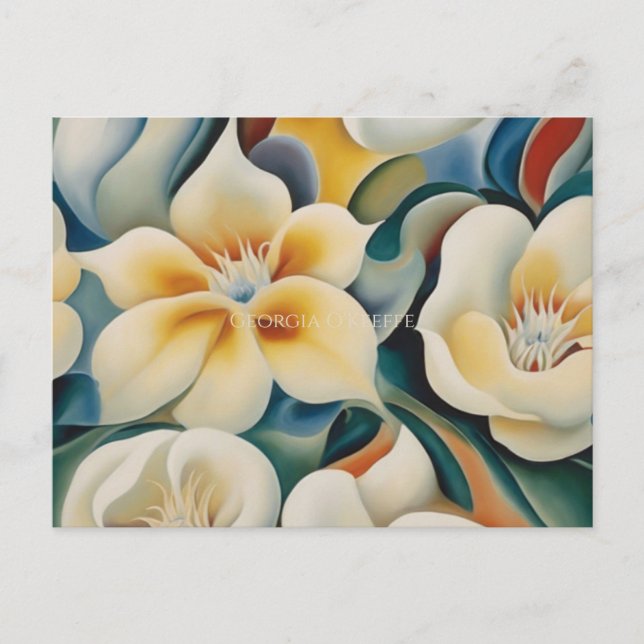 Postal Georgia O'Keeffe flowers (Anverso)