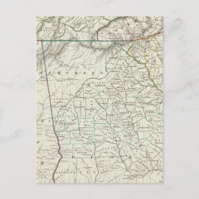 Postal Georgia, partes de NC, SC, Tenn, Ala, Florida (Anverso)