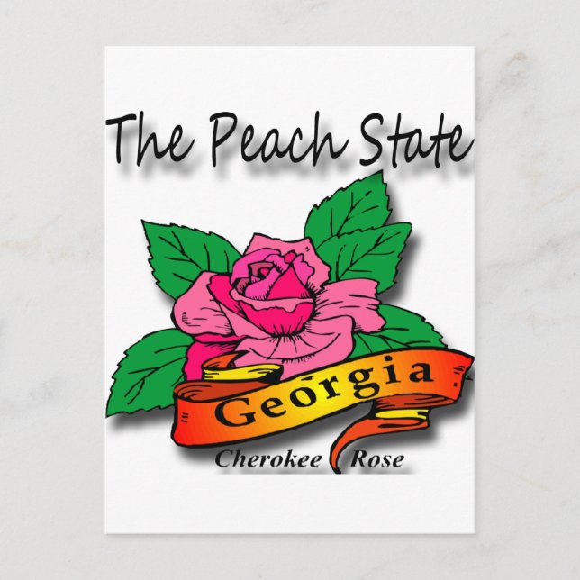 Postal Georgia Peach State Cherokee Rosa (Anverso)