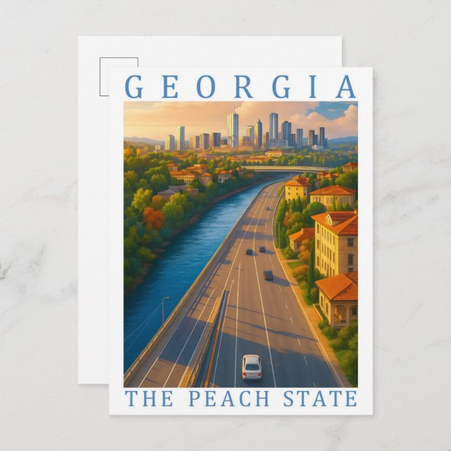 Postal Georgia Peach State USA Travel Place (Anverso / Reverso)