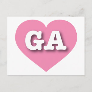 Postal Georgia Pink Heart - Amo GA