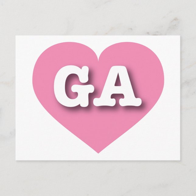 Postal Georgia Pink Heart - Amo GA (Anverso)