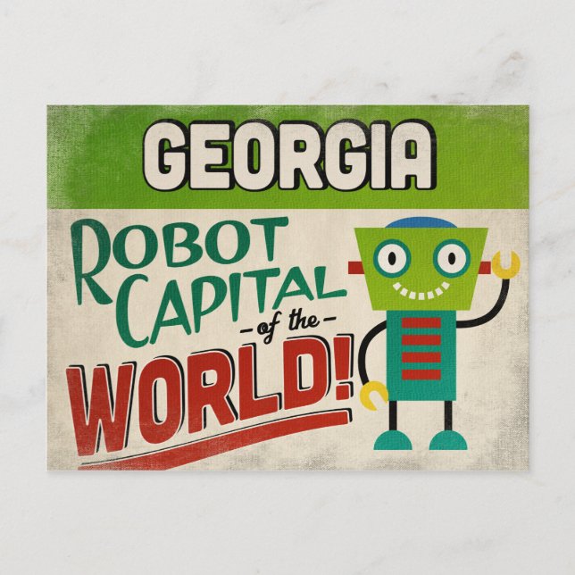Postal Georgia Robot - Gracioso Vintage (Anverso)