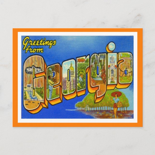 Postal Georgia Saludos Desde Estados Unidos (Anverso)