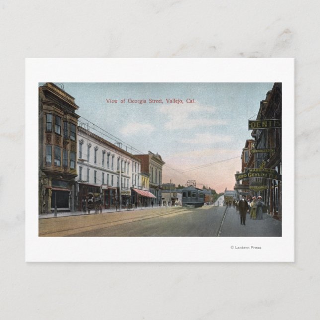 Postal Georgia Street View con auto callejero (Anverso)