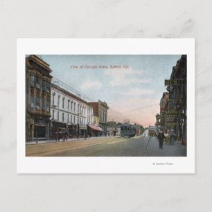 Postal Georgia Street View con auto callejero