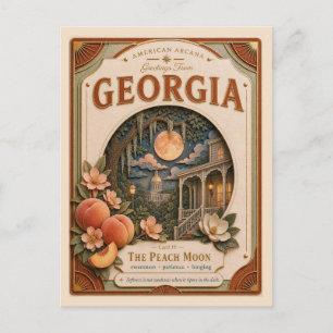 Postal Georgia Vintage Paper Cut American Arcana