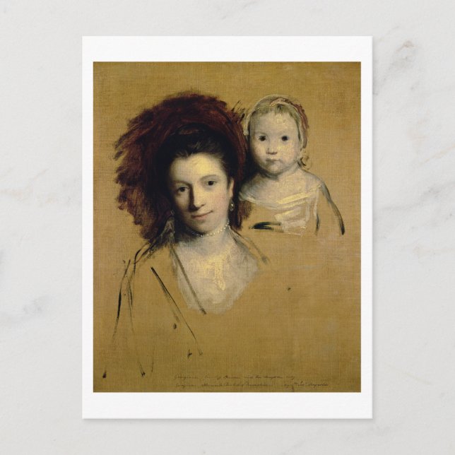 Postal Georgiana, la condesa Spencer y su hija (Anverso)