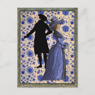 Postal Georgoan Lady con un palo - Azul